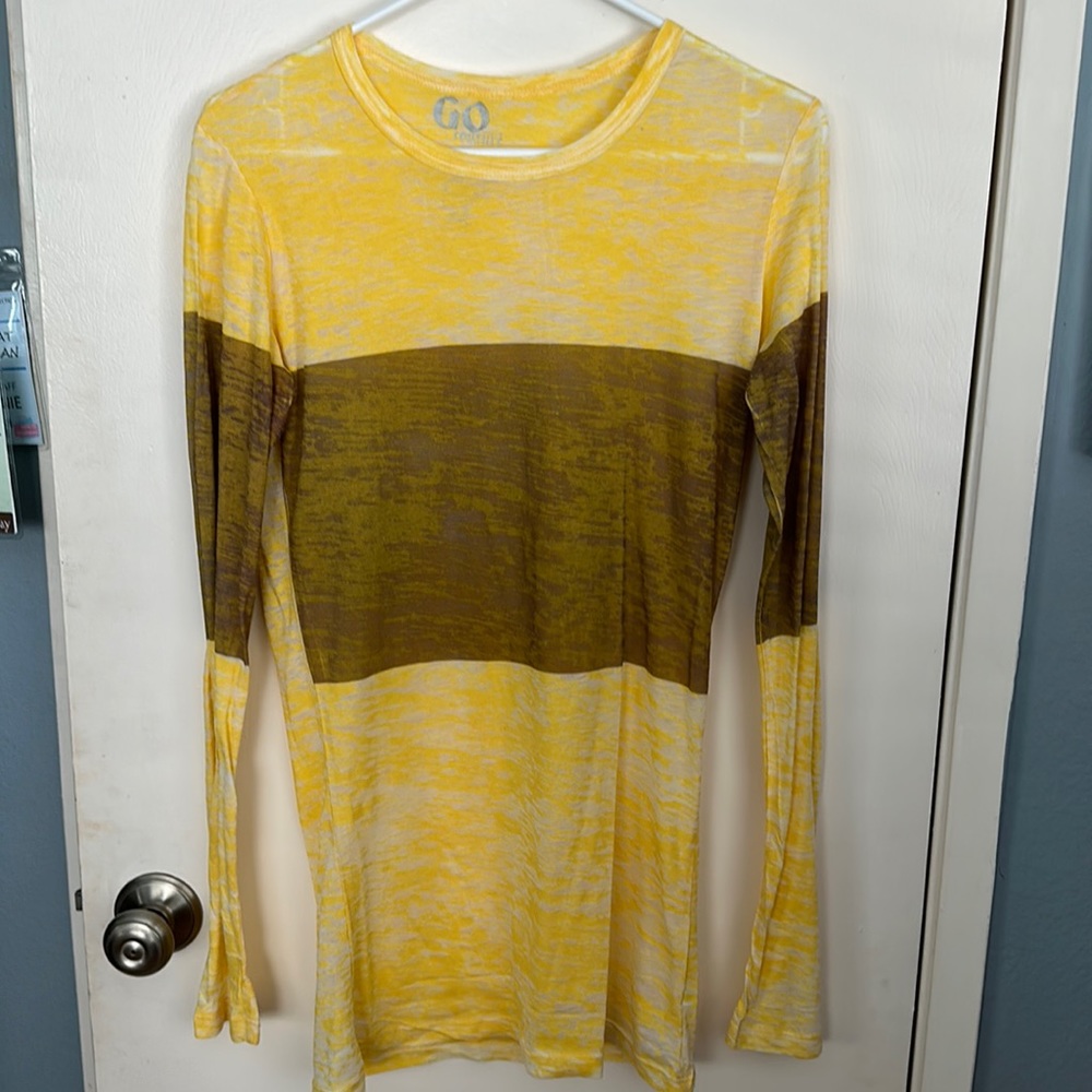 Go Couture Semi-Sheer Long Sleeve Top